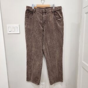 Vintage Lee Dungarees Corduroy Pants Mens 38/32 Brown Loose Straight Leg 80s 90s